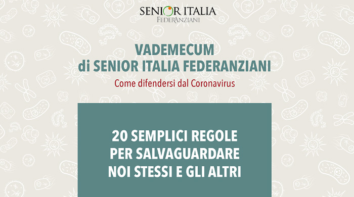 Covid-19, il Vademecum con le raccomandazioni per gli over 65 di Senior Italia FederAnziani