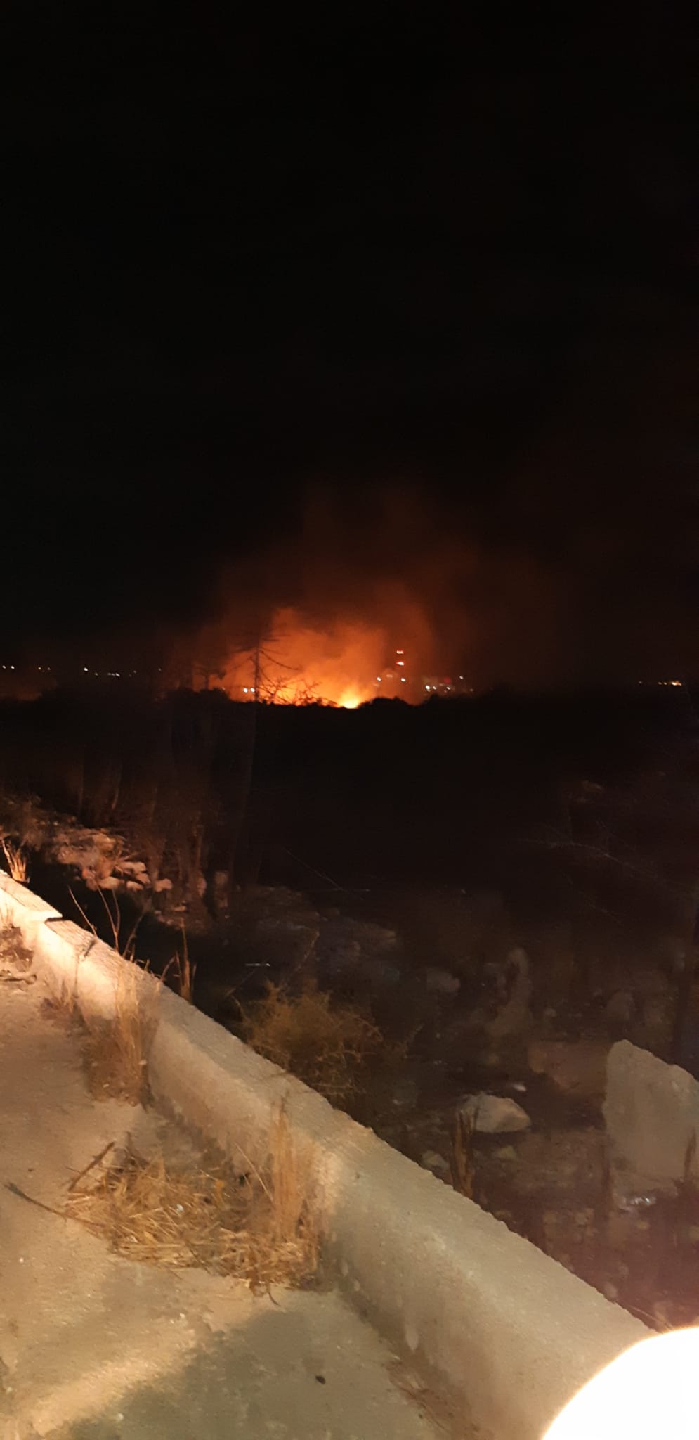 Priolo, vasto incendio nelle campagne adiacente al Palaenichem