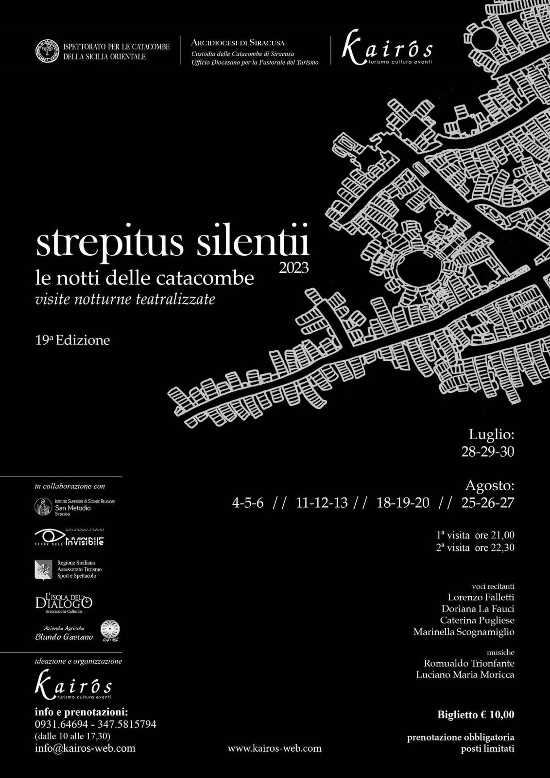 Siracusa – “Strepitus Silentii … le notti delle catacombe”