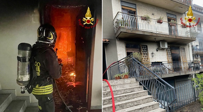 Incendio in un’abitazione ad Aci Sant’Antonio nel catanese: intervenuti i vigili del fuoco