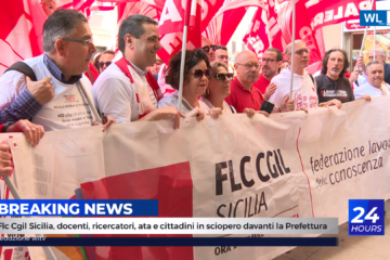 Flc Cgil Sicilia, docenti, ricercatori, ata e cittadini in sciopero davanti la Prefettura (VIDEO)