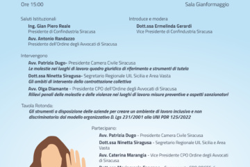 Molestie nei luoghi di lavoro: parità di genere e whistleblowing a Confindustria Siracusa.