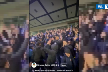 I tifosi del Siracusa in festa dopo la vittoria della squadra a Reggio Calabria (VIDEO)