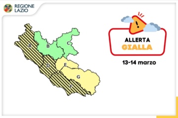 Lazio – Allerta gialla oggi e domani.